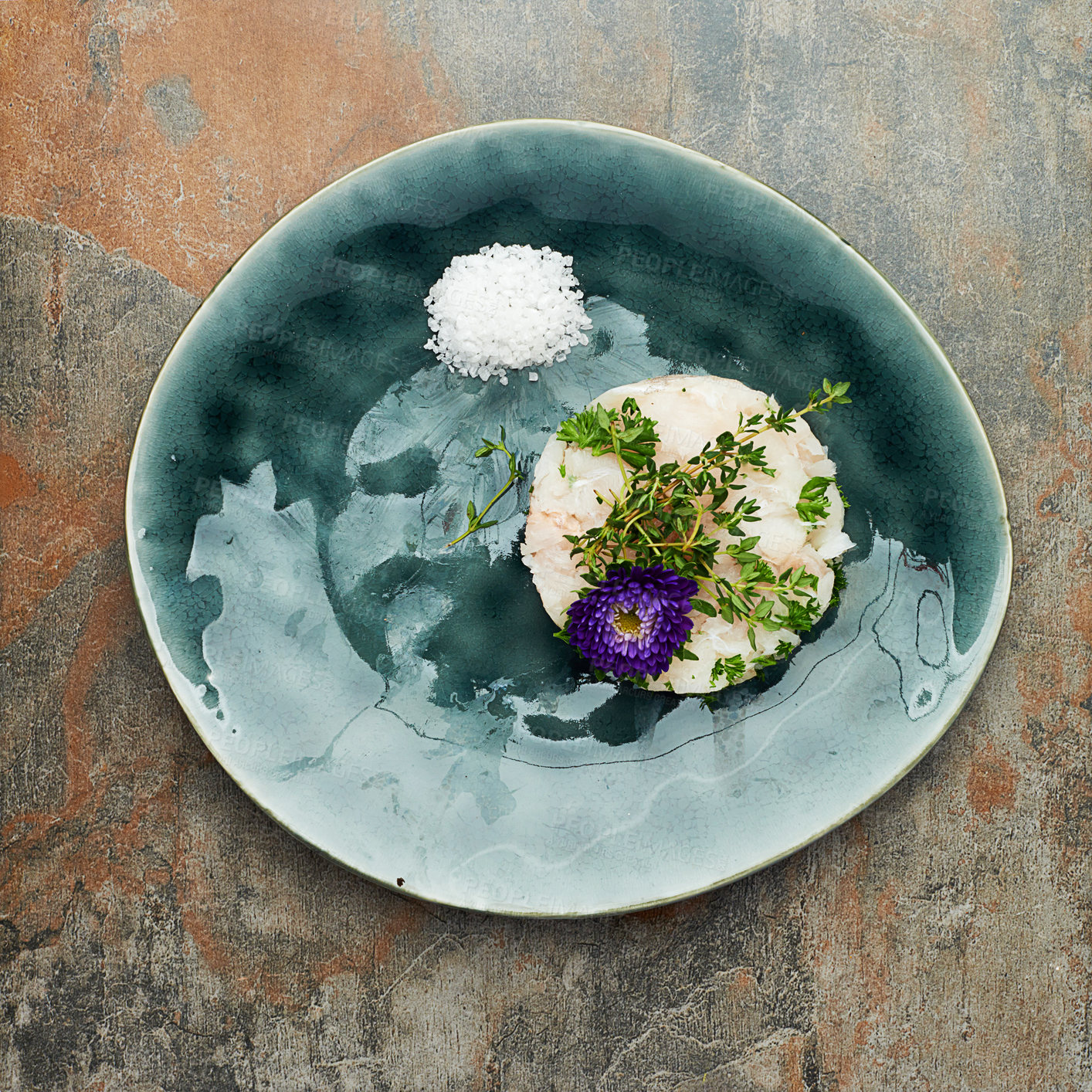 Buy stock photo High angle studio shot of delicious food on a table