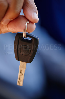 Buy stock photo Closeup shot of a man showing you a car key