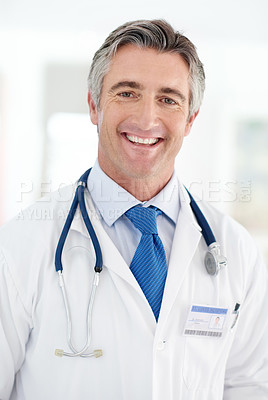 Buy stock photo Portrait of a doctor standing in an office