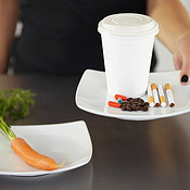 Suppressing her appetite with coffee, cigarettes and diet pills | Buy Stock  Photo on PeopleImages, Picture And Royalty Free Image. Pic 1249063
