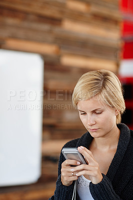 Buy stock photo Cropped shot of an attractive young designer in the office