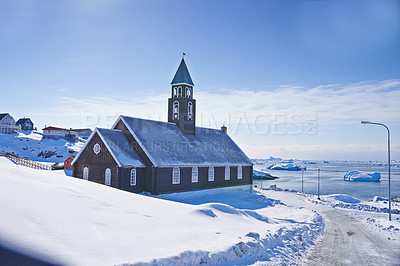 Buy stock photo A photo of the national church of Greenland, Denmark.
