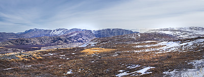 Buy stock photo Shot of the landscape near Kangerlussuaq, Greenland, Denmark