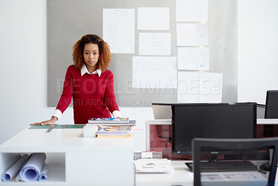 Buy stock photo Portrait of a young designer standing in an office
