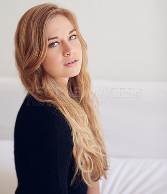 Buy stock photo Portrait of a beautiful young woman