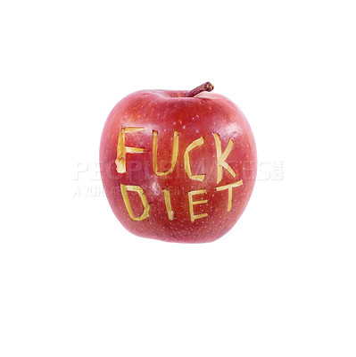 Buy stock photo An anti-dieting apple