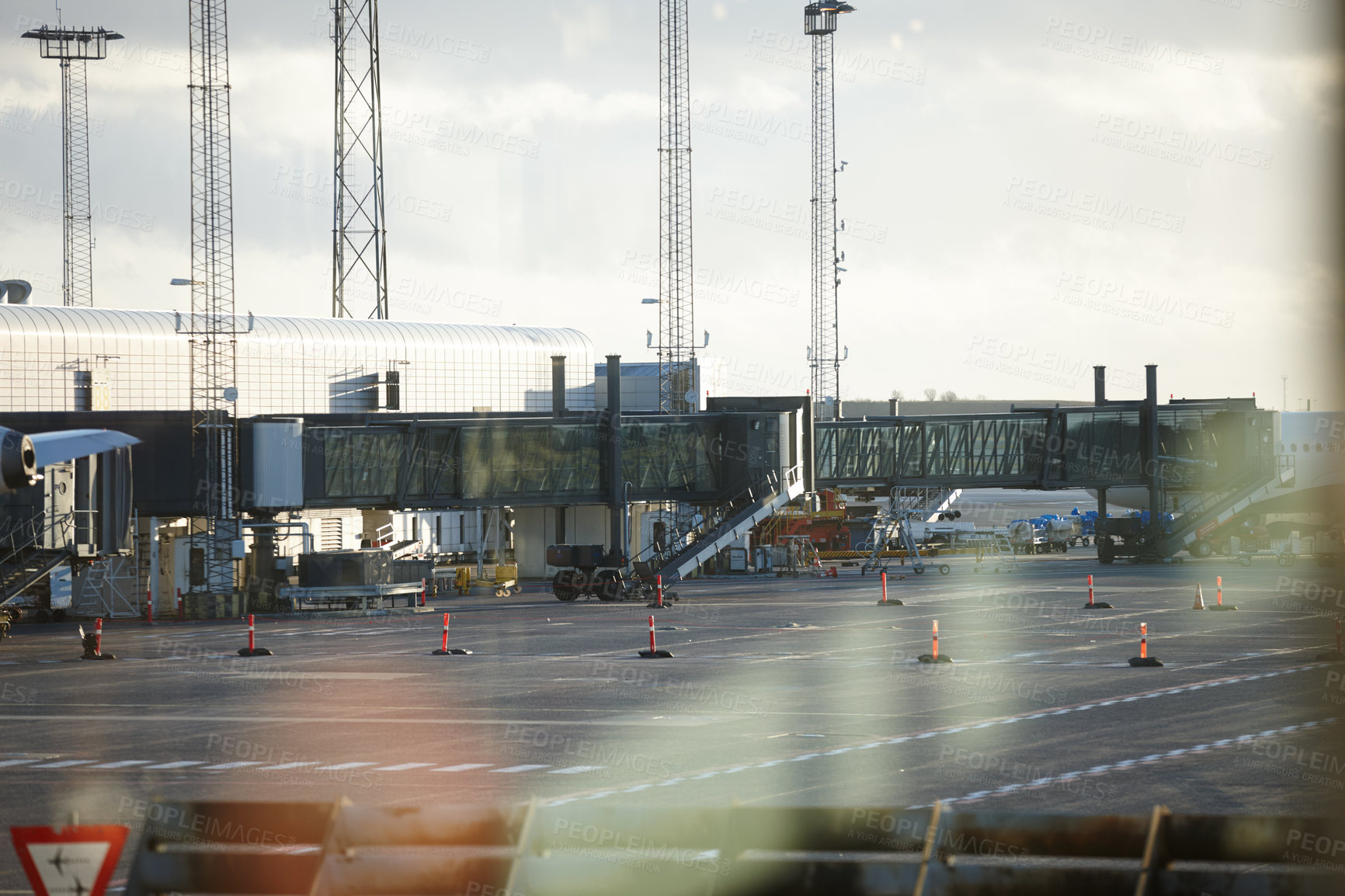 Buy stock photo An airport as seen from the control room