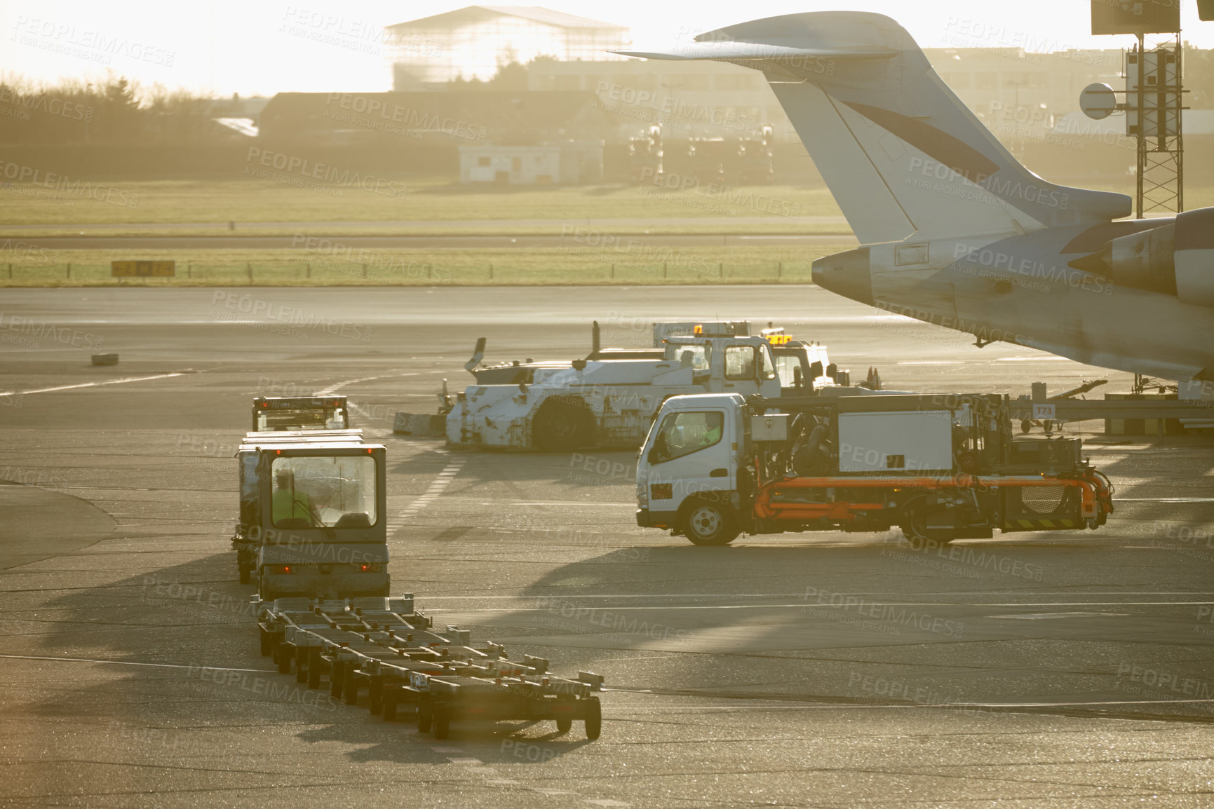 Buy stock photo Shot of an airplane at an airport