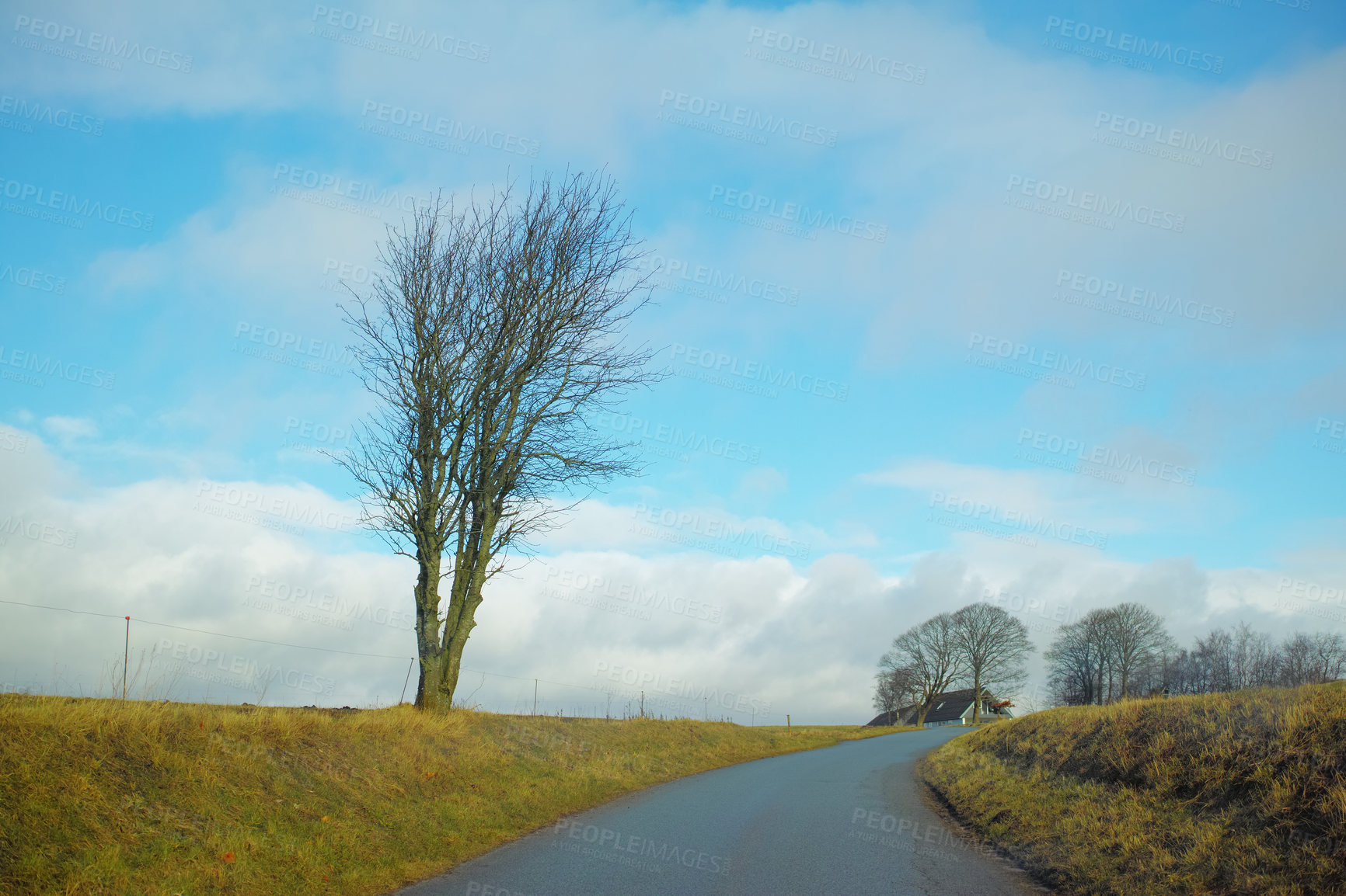 Buy stock photo A beautiful scenic road