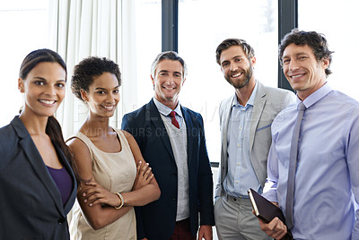 Buy stock photo Portrait of a group of businesspeople in the workplace