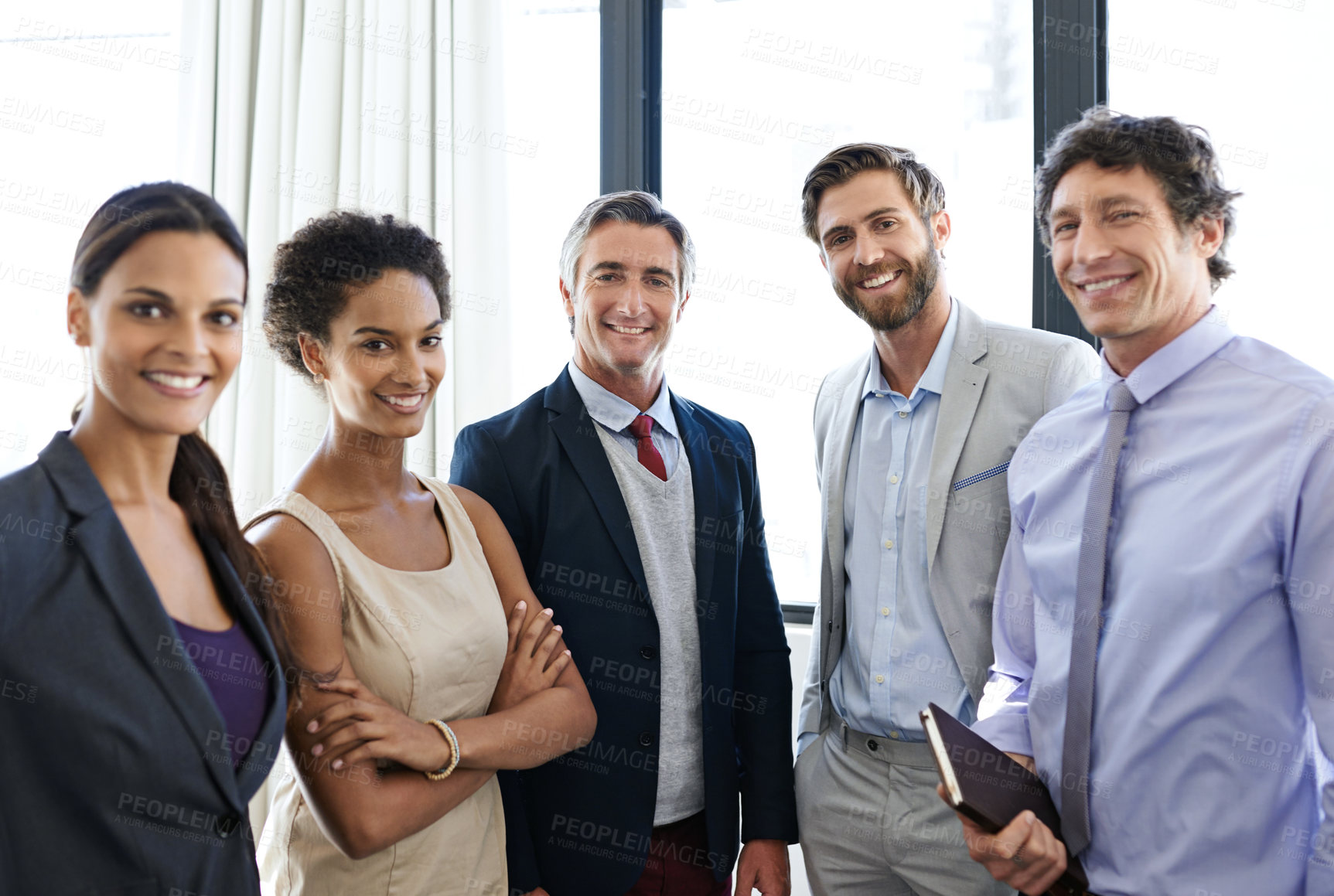 Buy stock photo Portrait of a group of businesspeople in the workplace