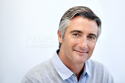 Buy stock photo Portrait of a mature businessman in his office
