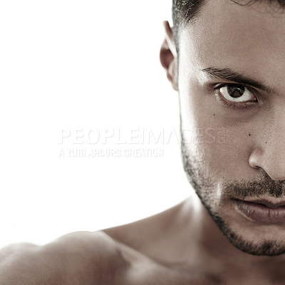 Buy stock photo Closeup portrait of a handsome young man
