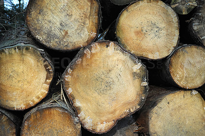 Buy stock photo Wooden Logs - firewood ready to burn