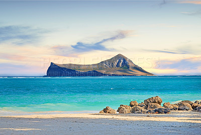 Buy stock photo A photo of the famous Hawaiian beach - Bellow Field Beach Park, Close to Waimanalo, the island Oahu, Hawaii