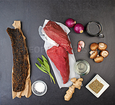 Buy stock photo Shot of various ingredients to make a delicious meal