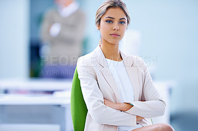 Buy stock photo Businesswoman, portrait and for career confidence or pride for small business entrepreneur, start up or corporate professional. Female person, face and company growth for opportunity or workplace