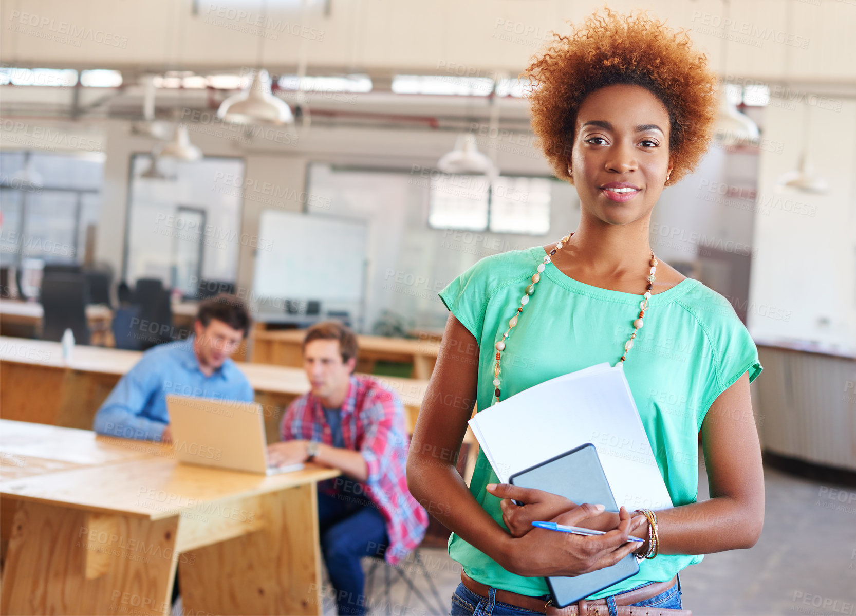 Buy stock photo Cropped shot of businesspeople working in the office