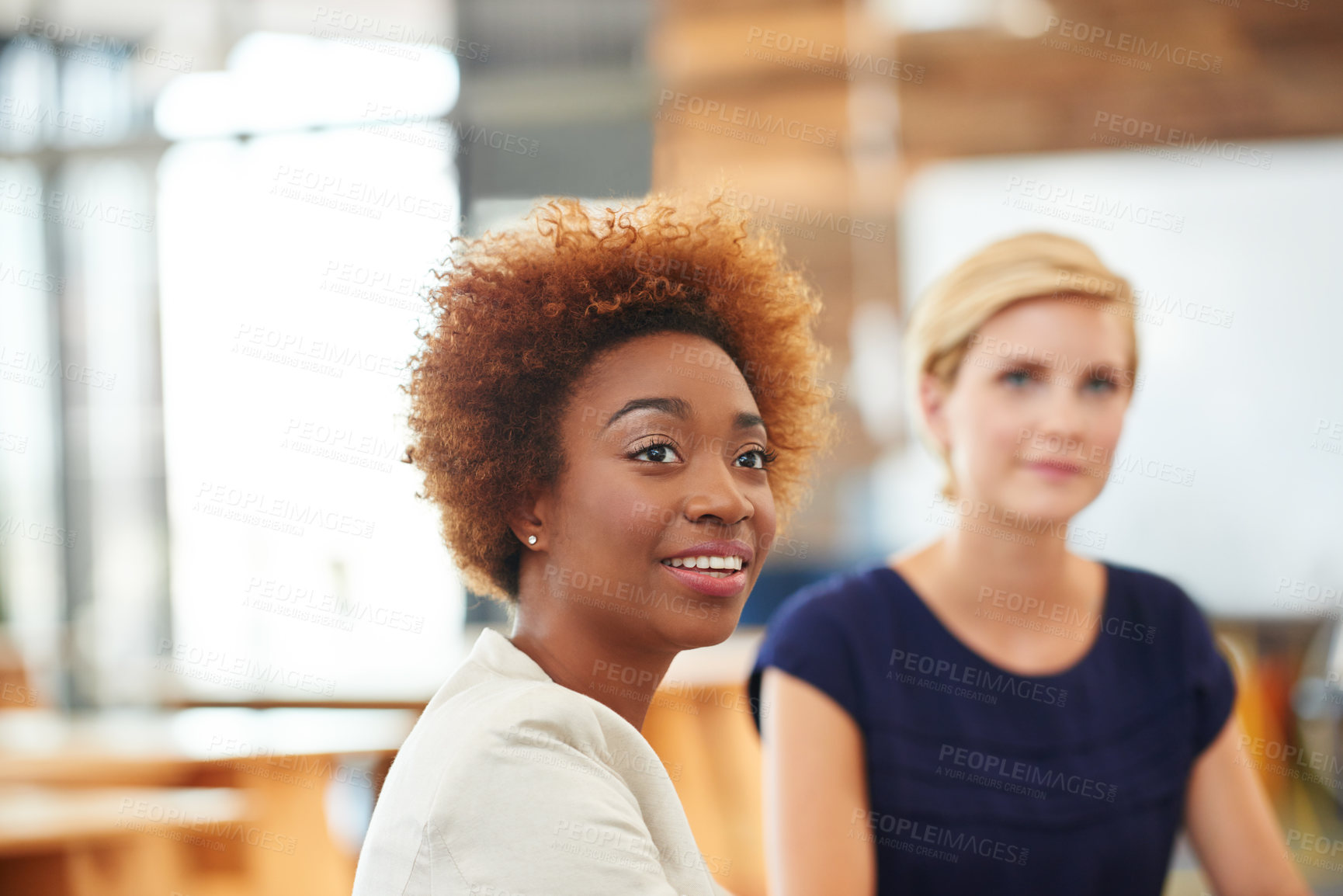 Buy stock photo Shot of a professional team in a meeting