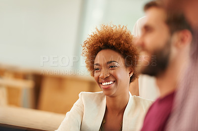 Buy stock photo Cropped shot of colleagues working in an office