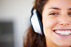 Pretty woman wearing headphones