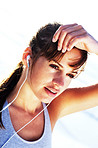 Closeup portrait of beautiful young woman