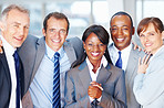 Successful multi-ethnic business team smiling