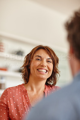 Buy stock photo Cropped shot of a happy couple at home