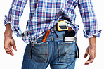 Architect with work tools in jeans pocket