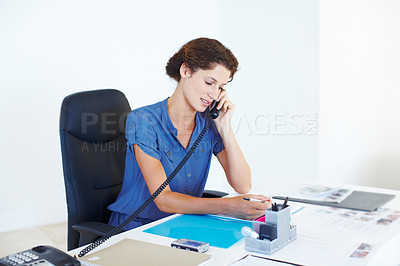 Buy stock photo Cropped shot of a young businesswoman in an office