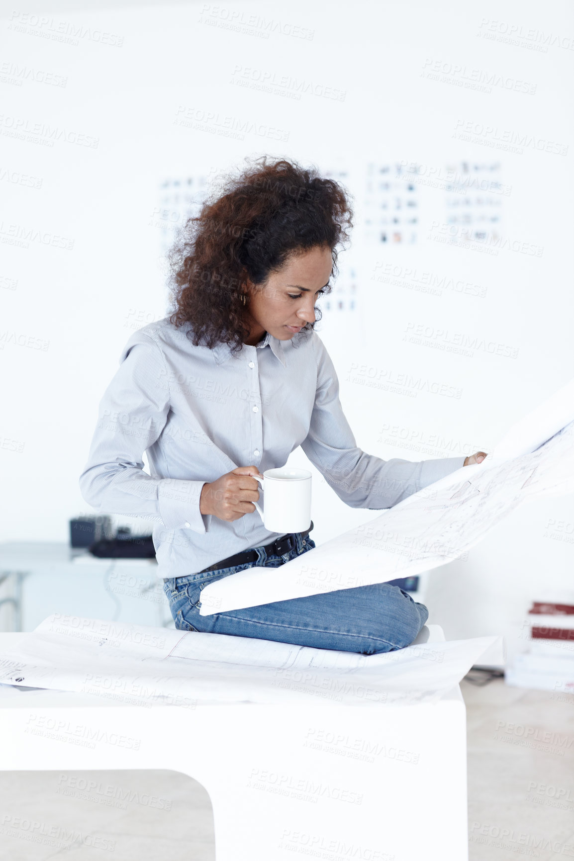 Buy stock photo Cropped shot of a young businesswoman in an office