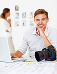 Young smiling photographer