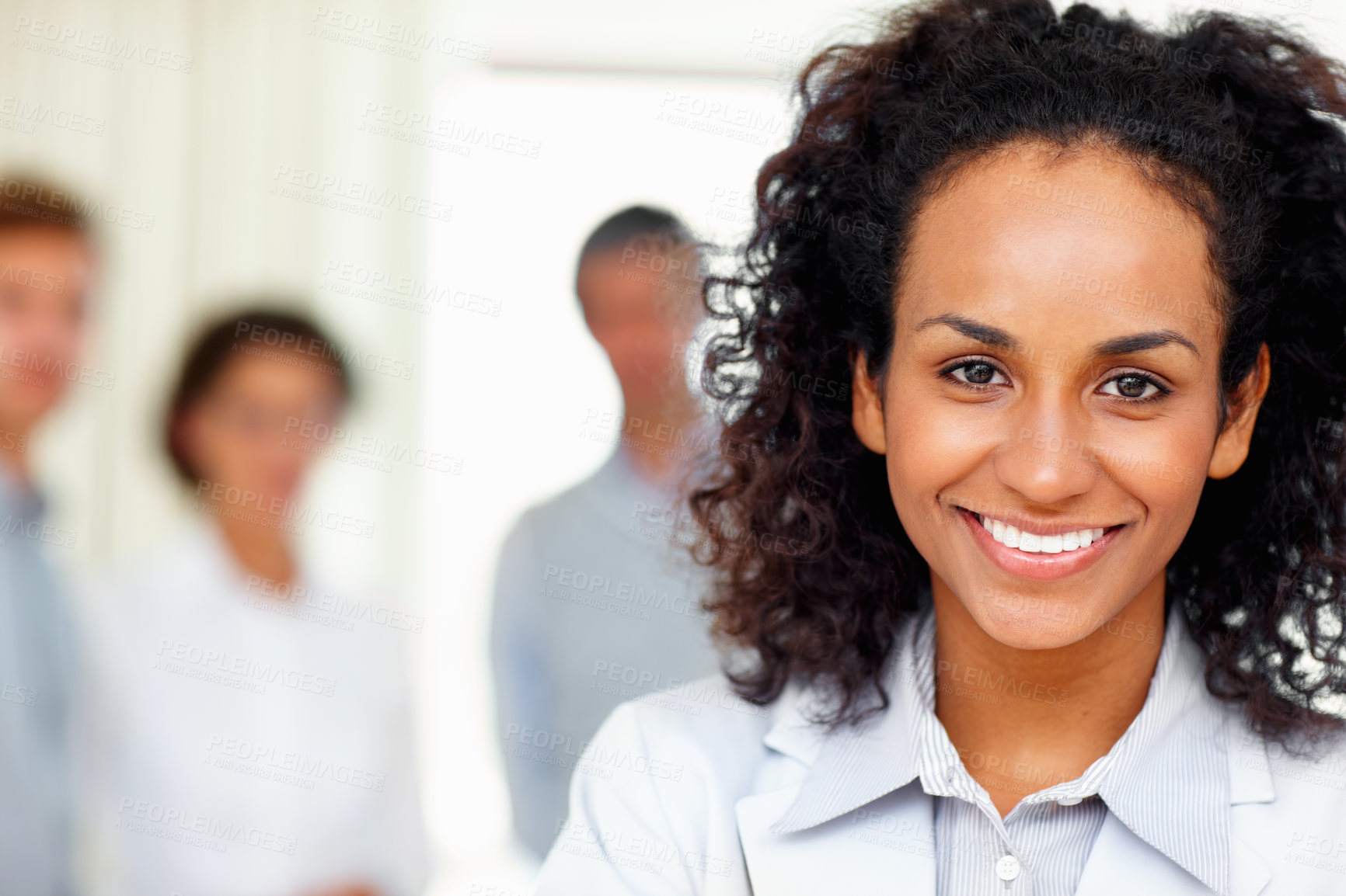 Buy stock photo Leadership, portrait and smile with business woman in office for company or project management. Empowerment, equality and face of confident boss or manager in professional workplace for development