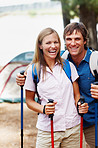 Couple ready to hike