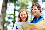 Couple taking a look at map