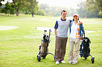 Happy golfing couple