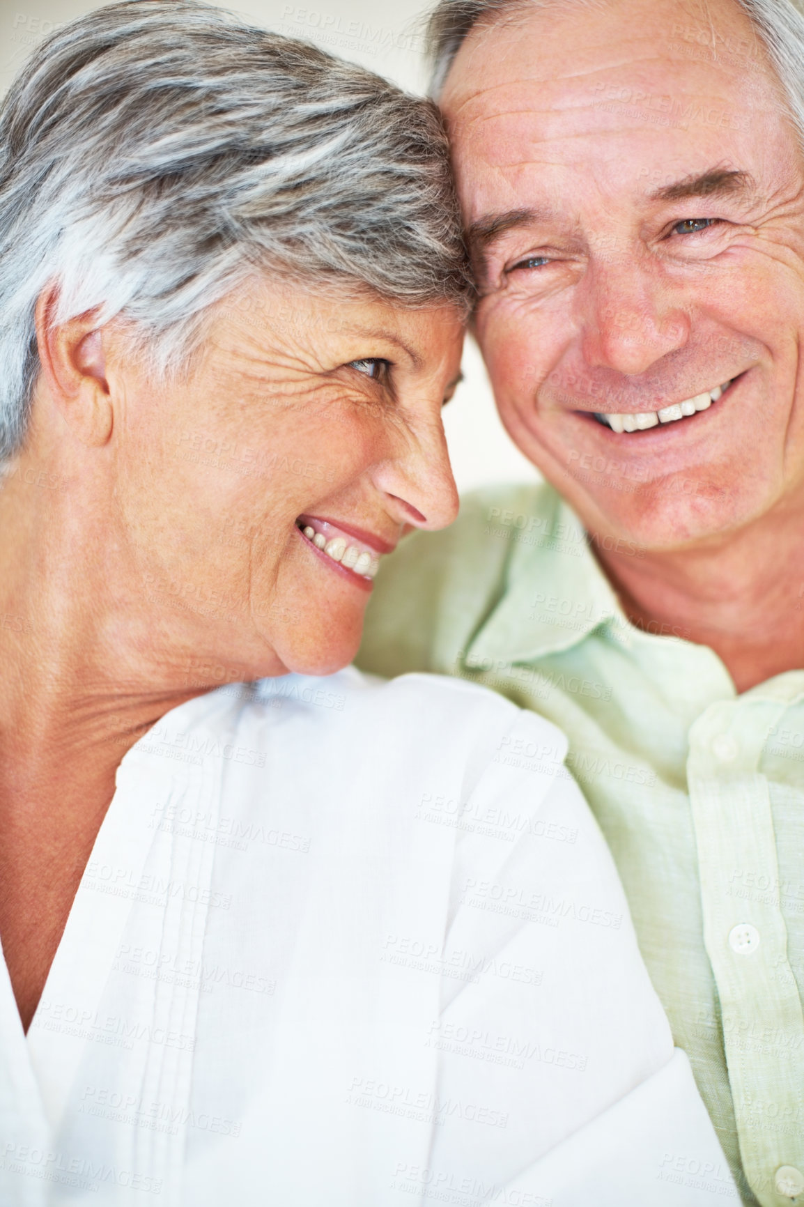 Buy stock photo Closeup of happy mature couple spending quality time together