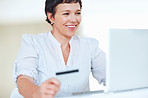 Business woman shopping online