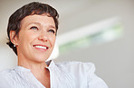 Relaxed woman smiling