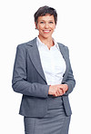 Mature female executive smiling