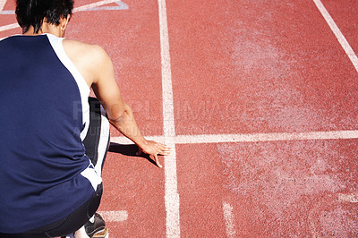 Buy stock photo A young athlete training alone