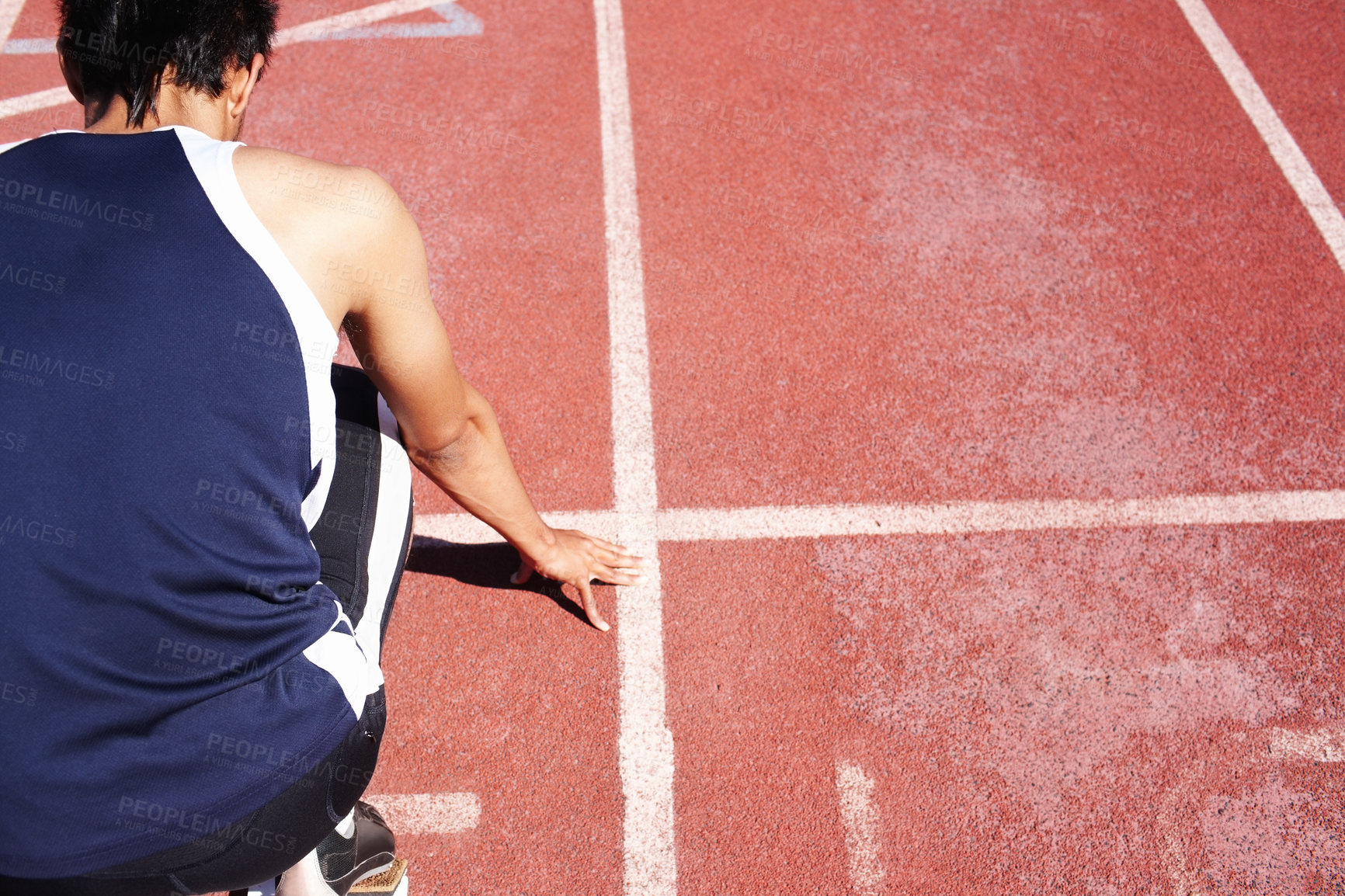 Buy stock photo A young athlete training alone