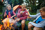 Happy campers with their marshmallows