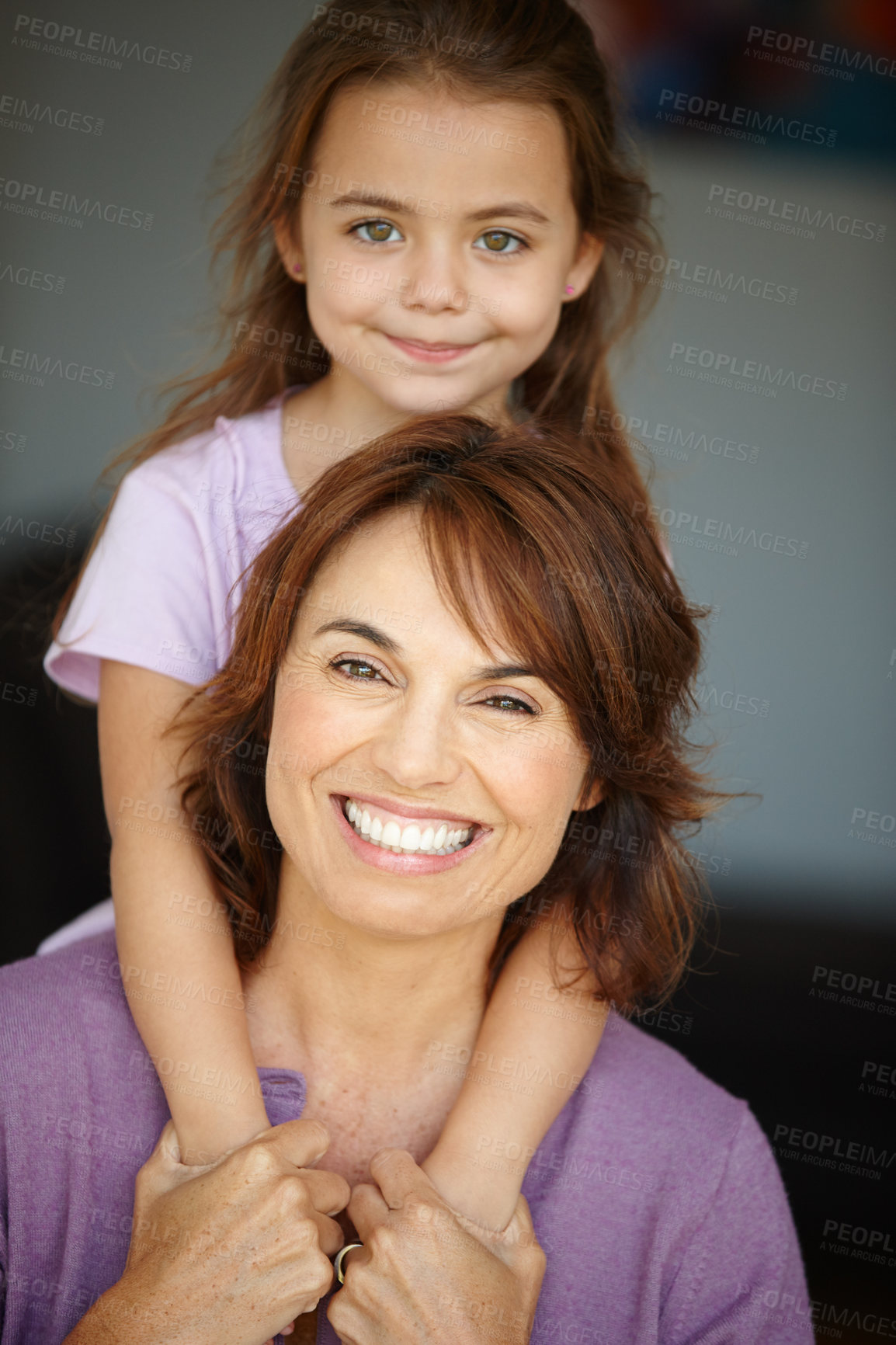 Buy stock photo Portrait of a mother spending time with her adorable little girl