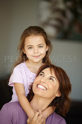 Buy stock photo Shot of a mother spending time with her adorable little girl