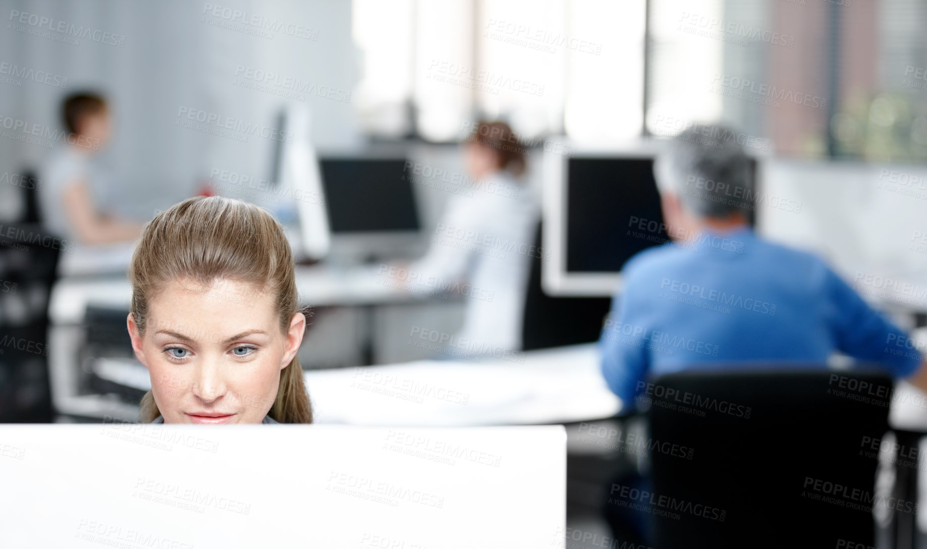 Buy stock photo Cropped shot of a working business office