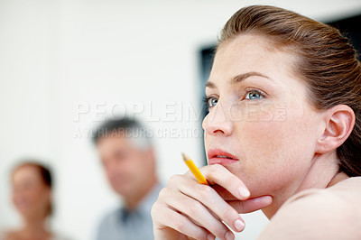 Buy stock photo Cropped shot of a working business office