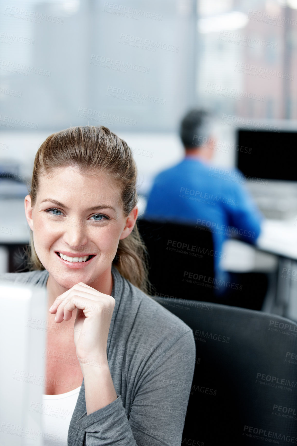 Buy stock photo Cropped shot of a working business office