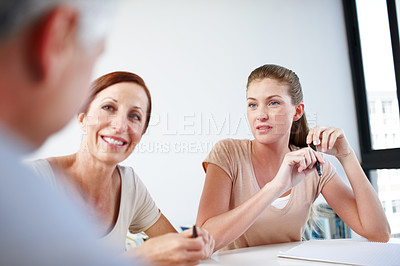 Buy stock photo Cropped shot of a working business office