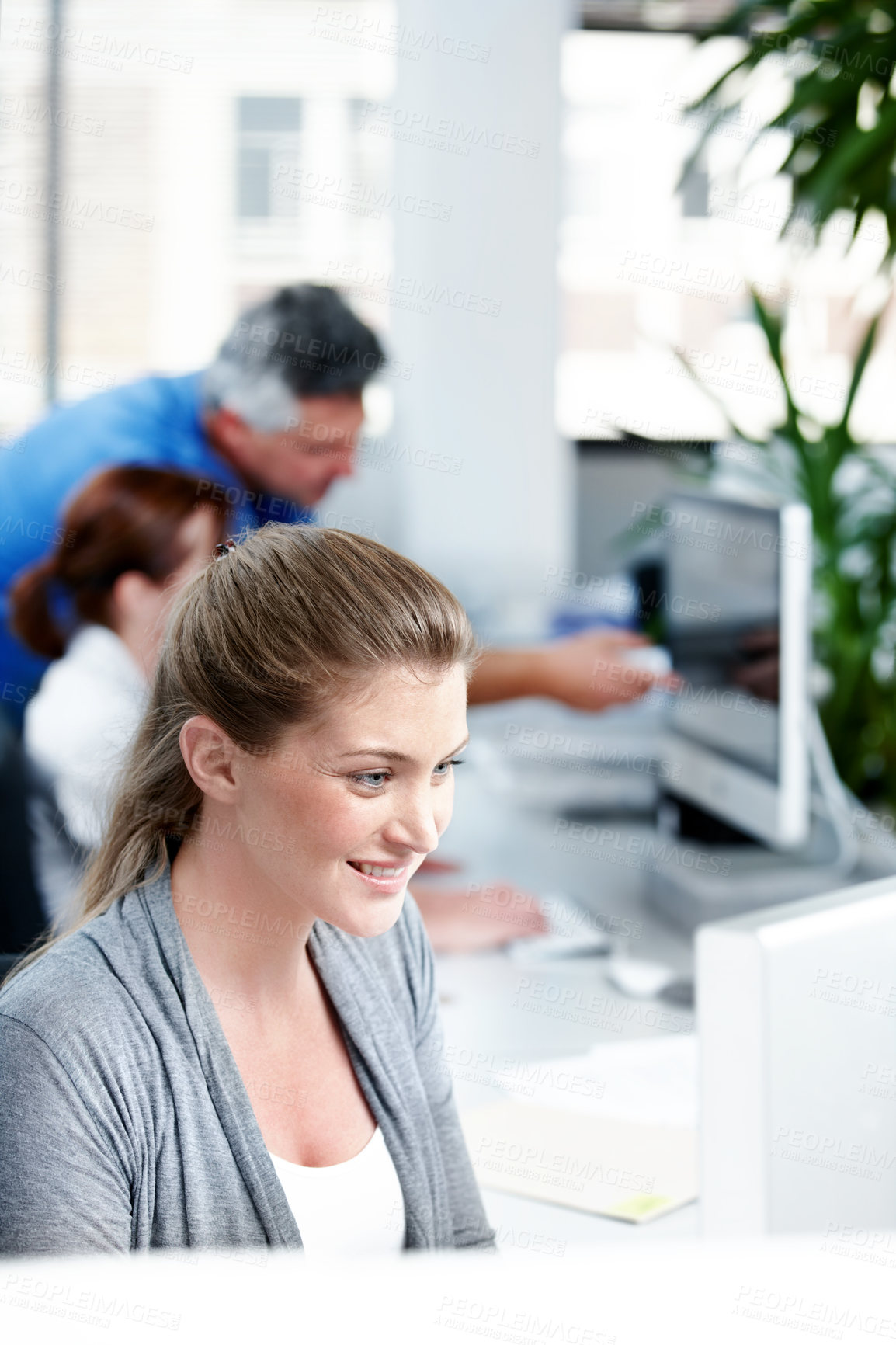 Buy stock photo Cropped shot of a working business office